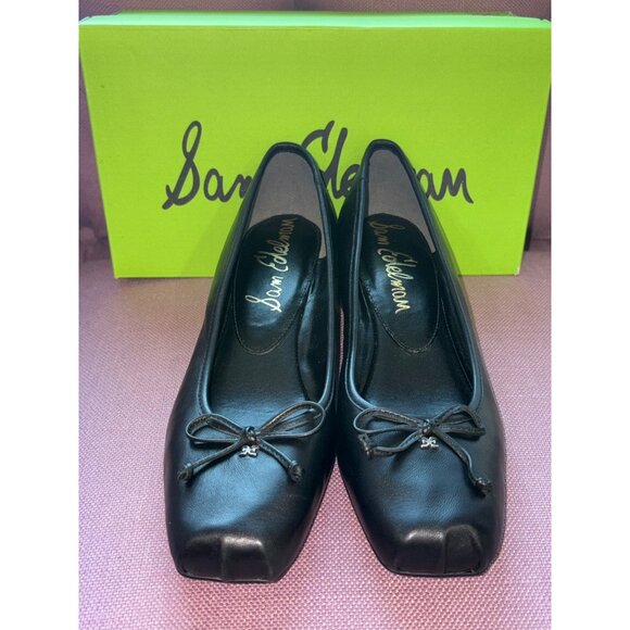 Sam Edelman Rosa Flats in Black Leather 8.5 with Box Womens Low Heels Pumps - Picture 6 of 14